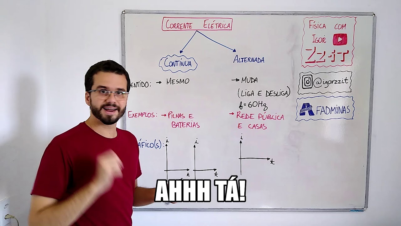 Corrente el&eacute;trica cont&iacute;nua X alternada - Aula de ELETRODIN&Acirc;MICA #3