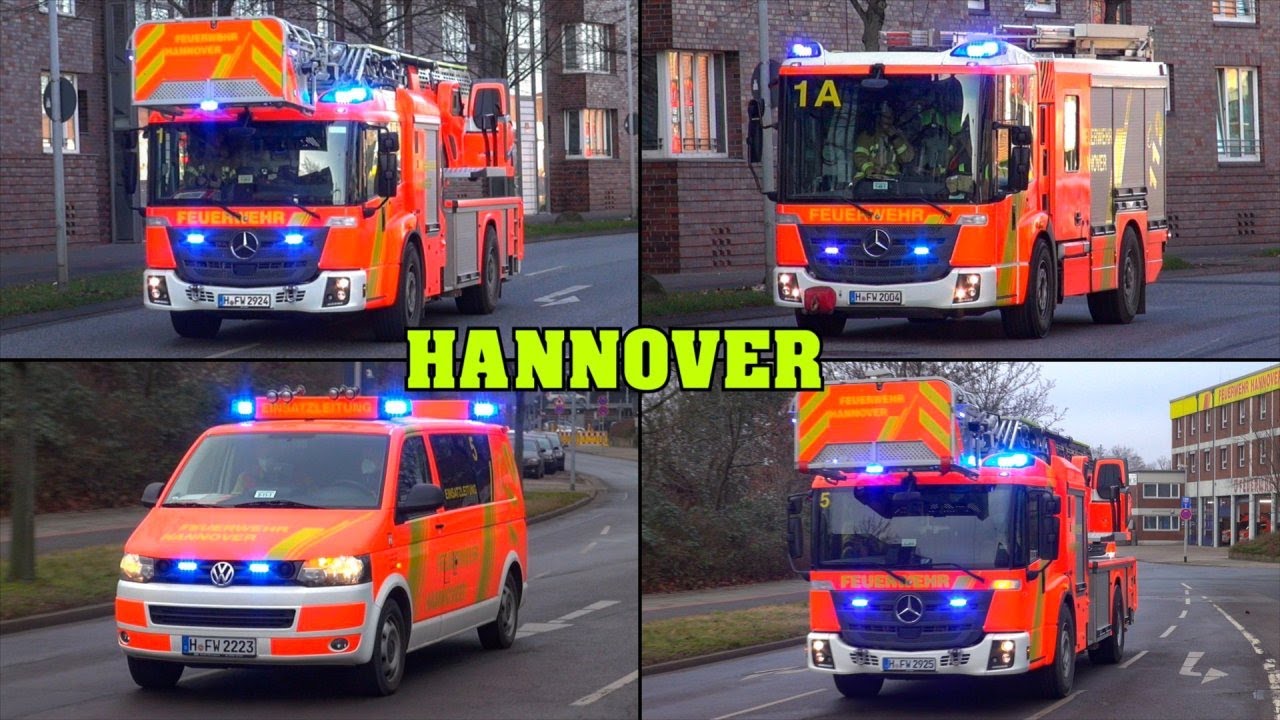 [FEUERWEHR HANNOVER] - Einsatzfahrten der LÖSCHZÜGE 1, 3 & 5 zu verschiedenen Alarmen!
