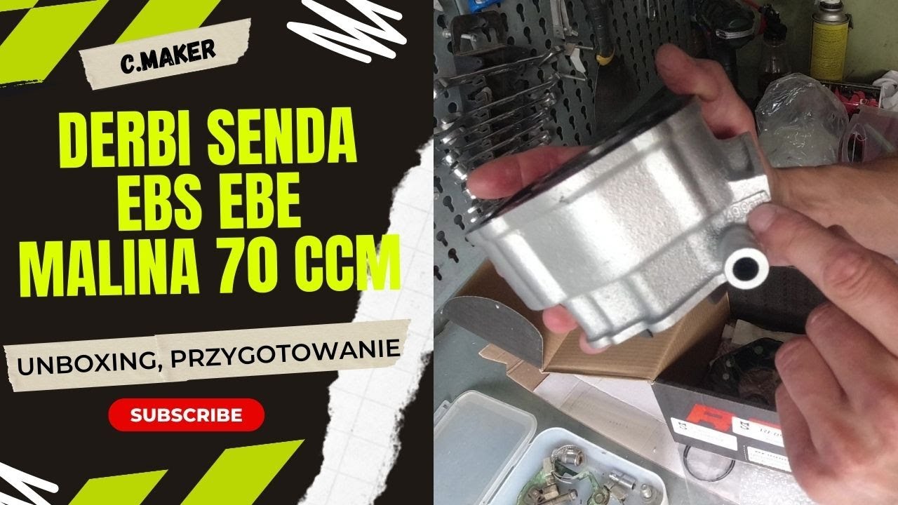 Derbi senda 50 ebs cylinder, tłok, malina 70ccm unboxing. przygotowanie przed montażem