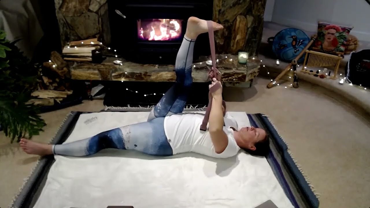 Yin Yoga for Hips & Neck | Cozy Fireplace Practice for Deep Release