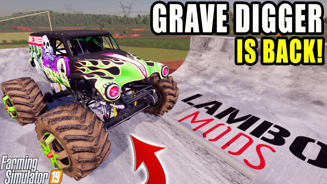 THE GRAVE DIGGER IS IN FARMING SIMULATOR 2019 | MULTIPLAYER MESS AROUND | FS19