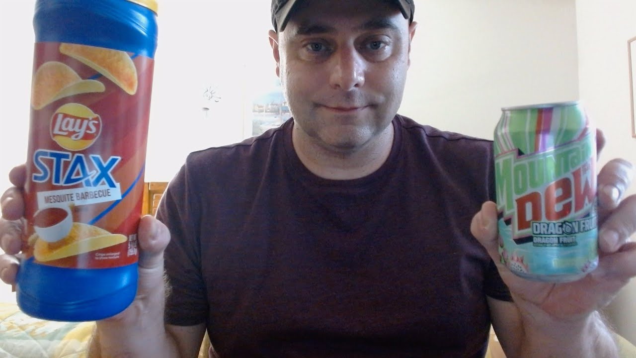 ASMR Drink Review and Eating Lay's Stax Chips