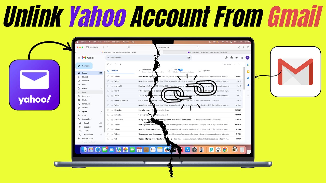 How to Remove or unlink Yahoo Account From Gmail in 2026 (In Browser & App)