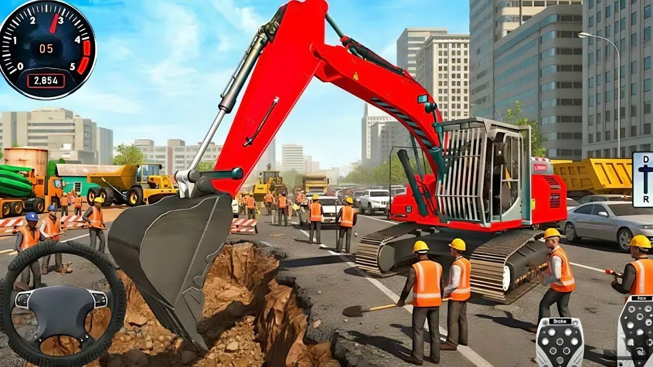 City Road Builder Simulator 3D _ Excavator Construction Jcb & Dump & Water Tanker _ Android Gameplay
