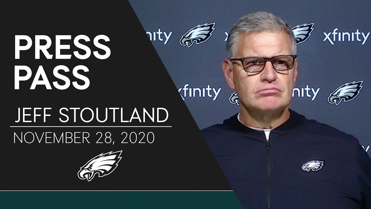 Jeff Stoutland Discusses Jason Peters&rsquo; Move to Right Guard & More | Eagles Press Pass