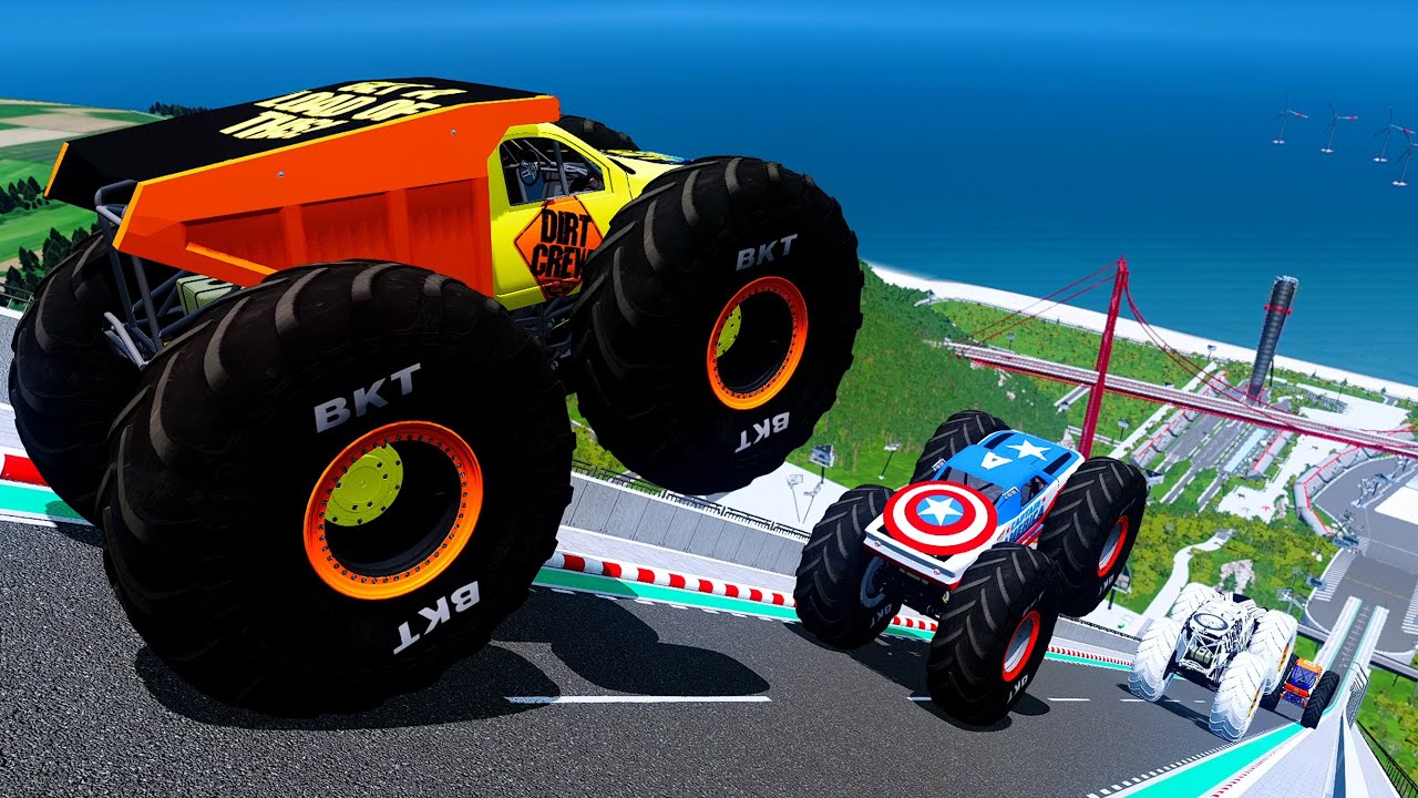 Epic High Speed monster trucks jumps & crashes #122 | BeamNG Drive