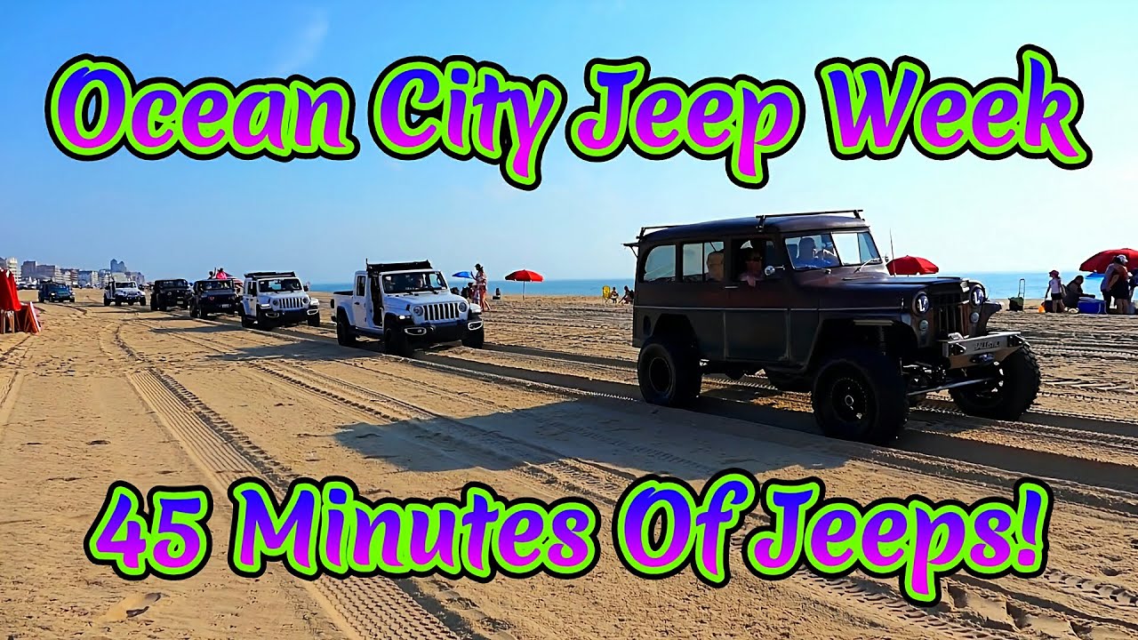 Ocean City⛱️Jeep Week✌️Beach Crawl. #ocmd #md #jeep #jeepwrangler #jeeplife #parade #beach #4x4 #jk