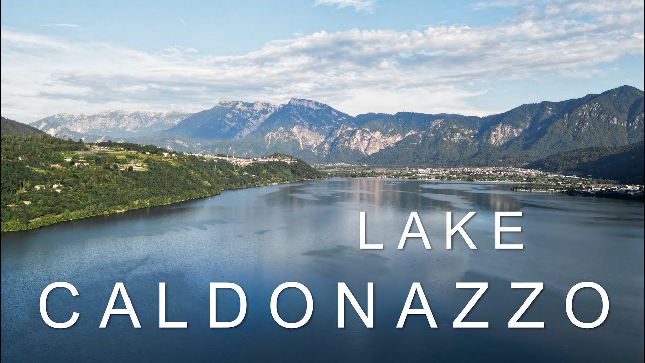 CALDONAZZO LAKE.  LAGO DI CALDONAZZO. TRENTINO. ITALIAN ALPS. 4K VIDEO