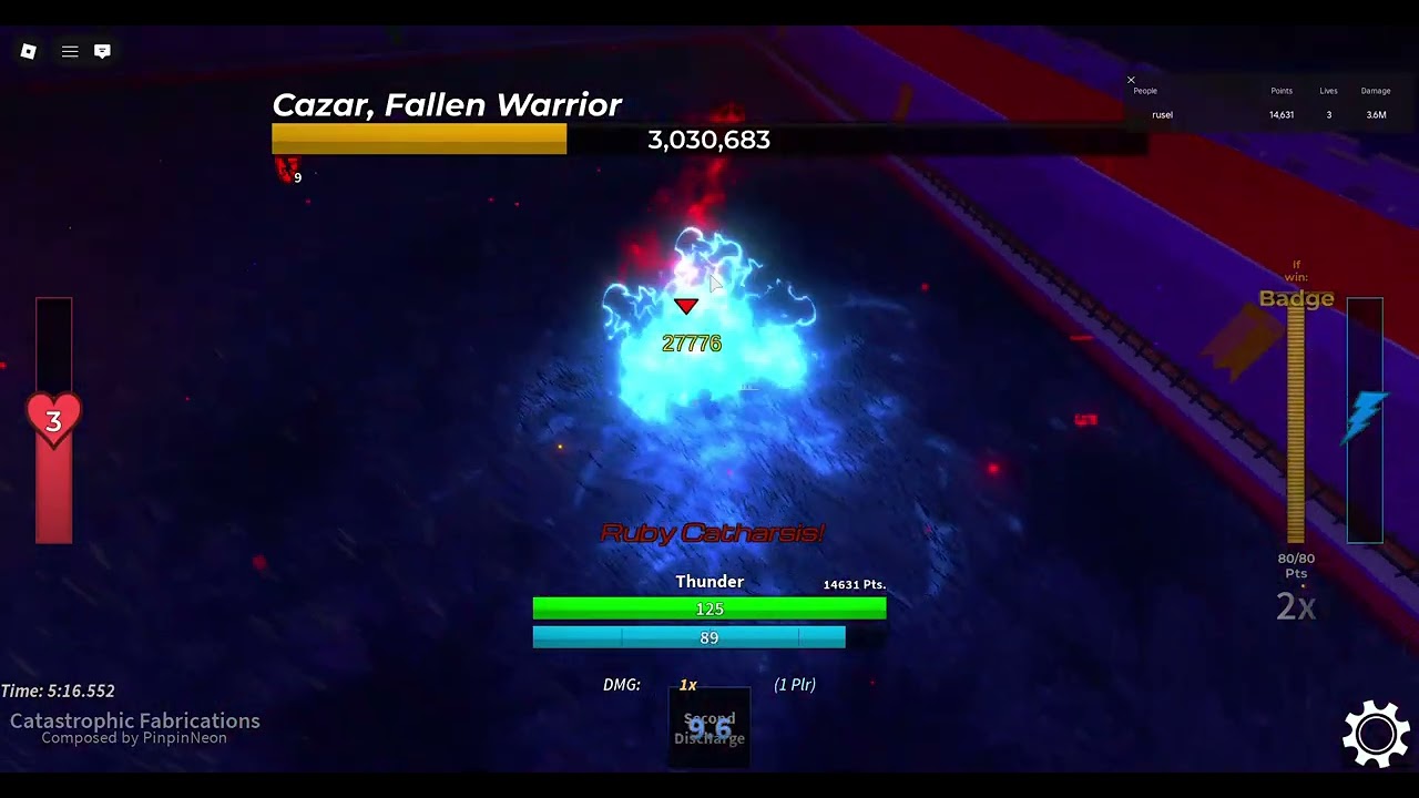 King Cazar, Fallen Warrior Solo (Thunder) | Skill Based Boss Fights