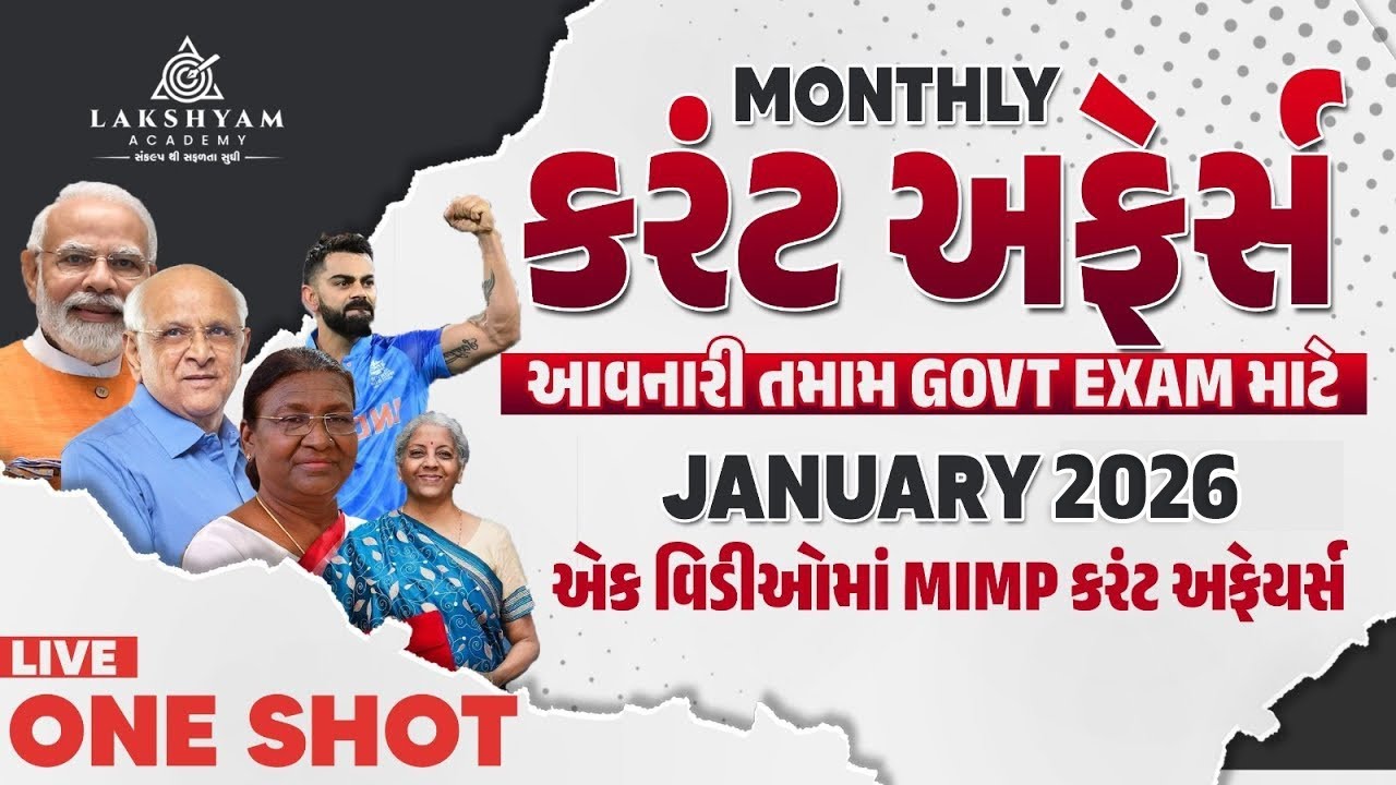 January Current Affairs 2026 | Monthly Current Affairs 2026 in Gujarati |  Current Affairs 2026