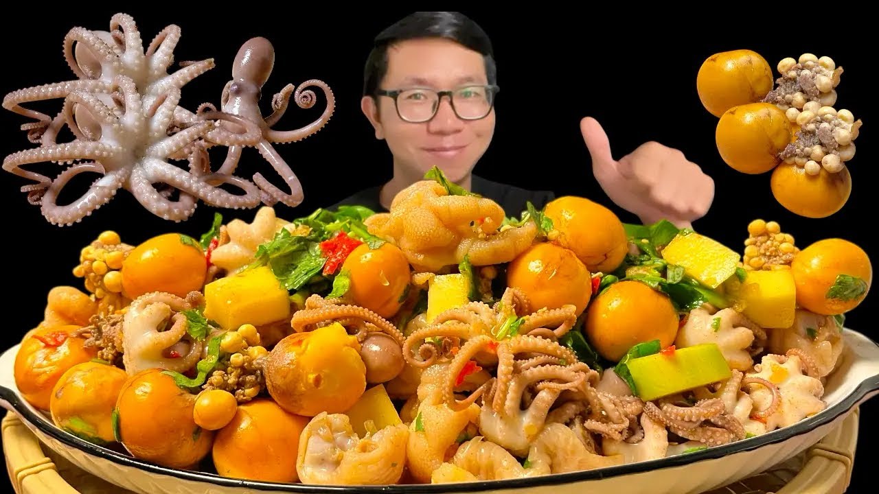 🔥 Spicy Thai Sauce Mukbang | Chân Gà Rút Xương, Bạch Tuột & Trứng Non Sốt Thái Siêu Cay