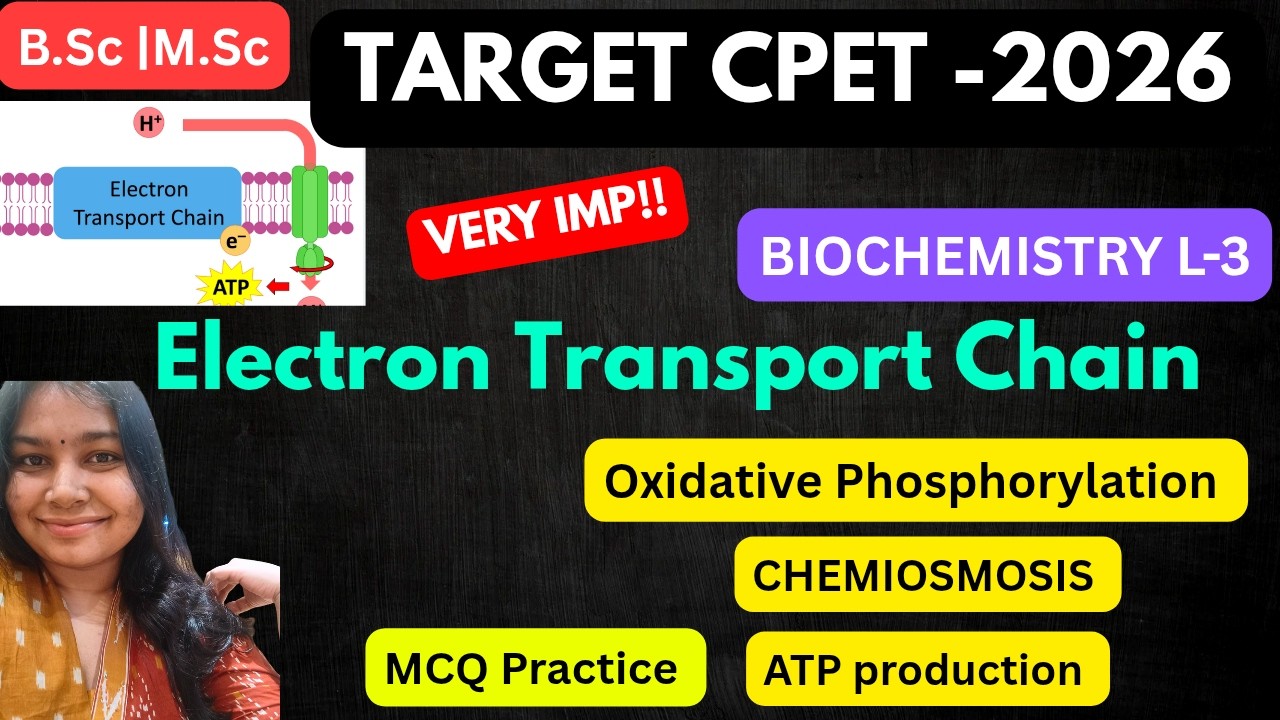 Electron Transport Chain(Oxidative Phosphorylation)|CPET-2026| Biochemistry L-3