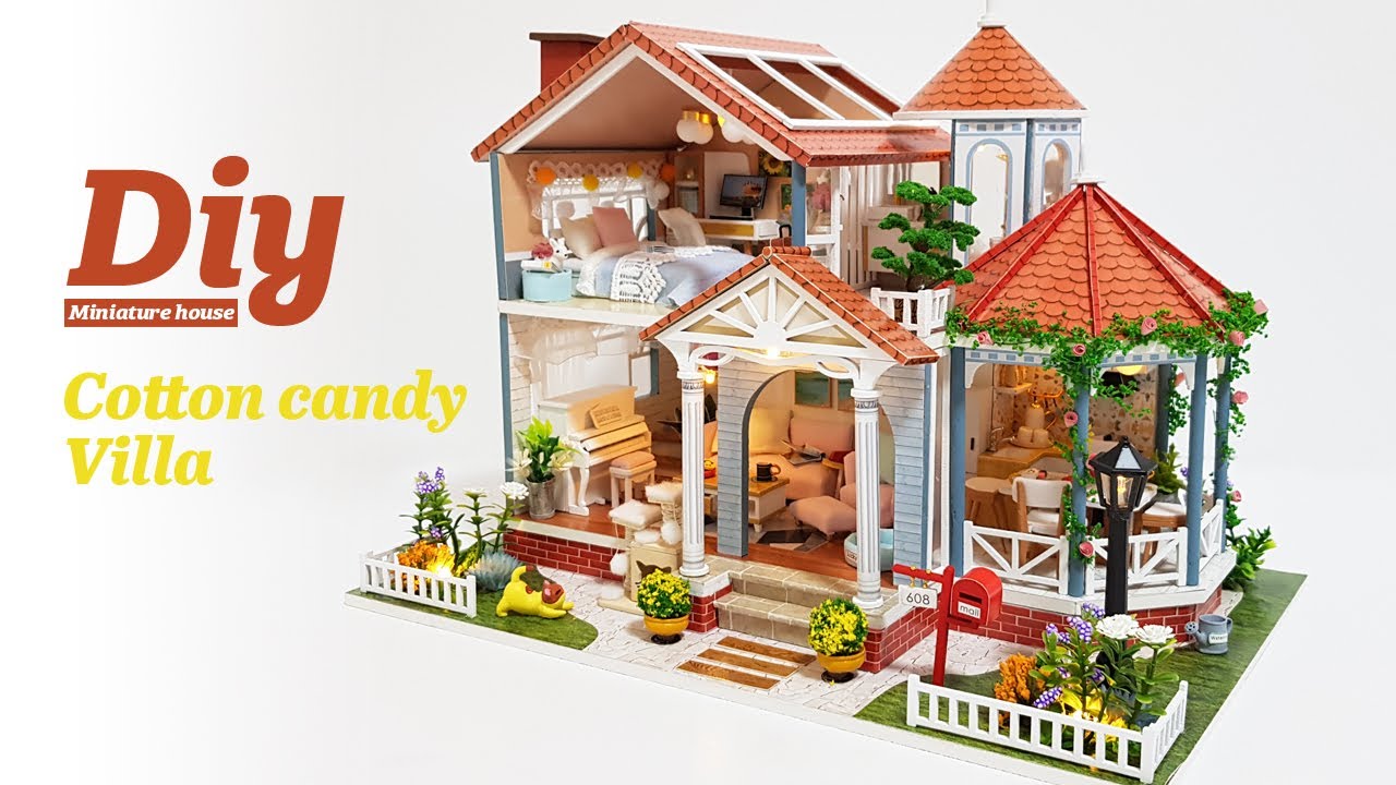 DIY Miniature Dollhouse Kitㅣcotton candy villaㅣ코튼 캔디 빌라ㅣ미니어처하우스ㅣ박소소(soso miniature)