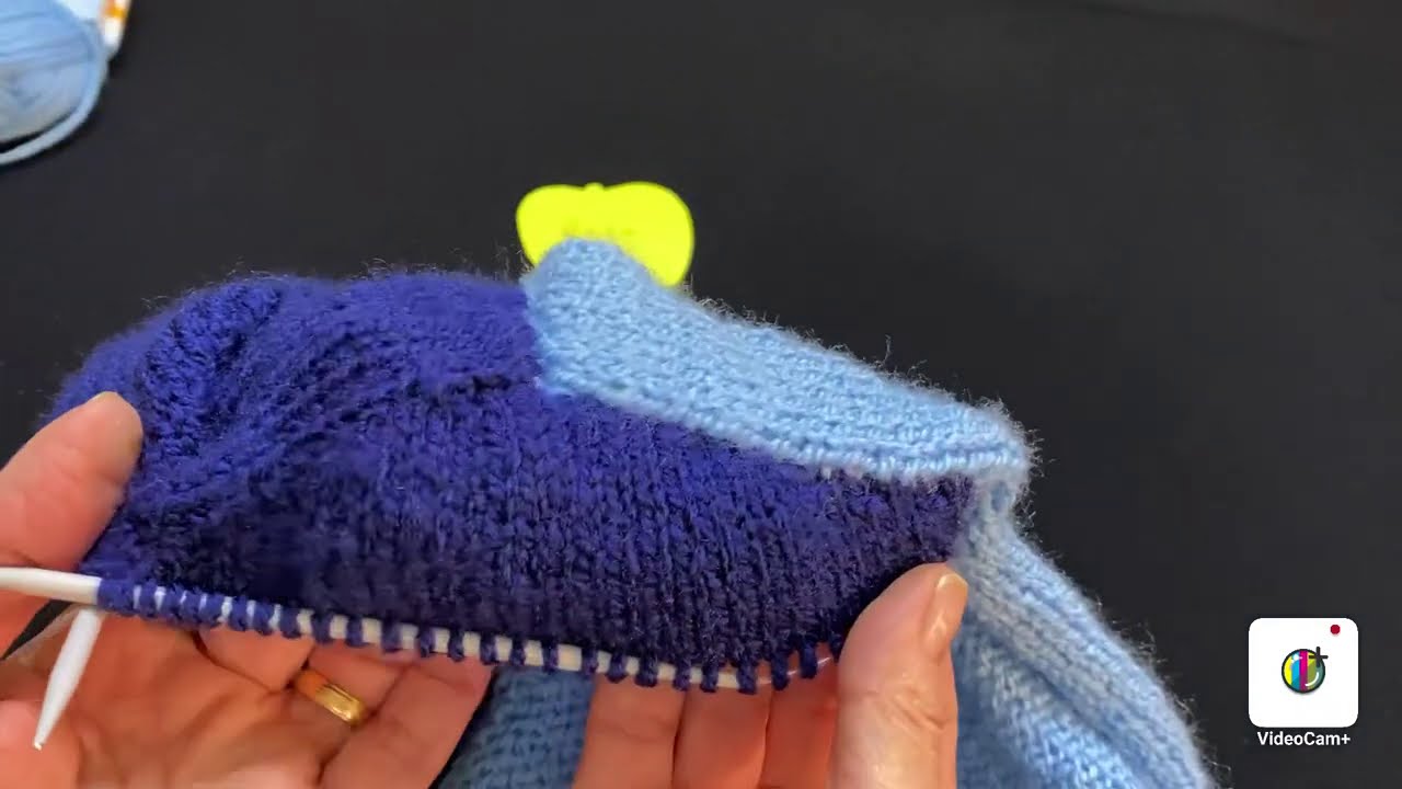 شغل الكم من الأعلى بالأسطر القصيرة /Knitting top down sleeves