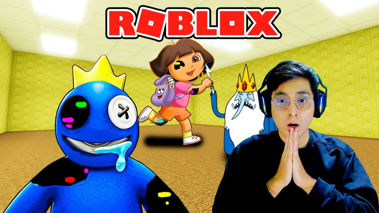 BLUE GLITCH DE LOS RAINBOW FRIENDS, DORA LA EXPLORADORA GLITCH EN LOS BACKROOMS | JehxTp