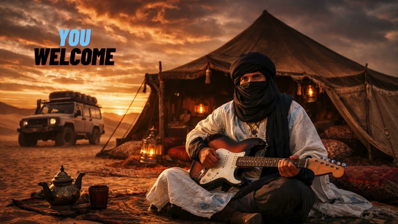 🎶 Desert Blues in the Sahara 🏜️ | Tuareg Electric Guitar Experience