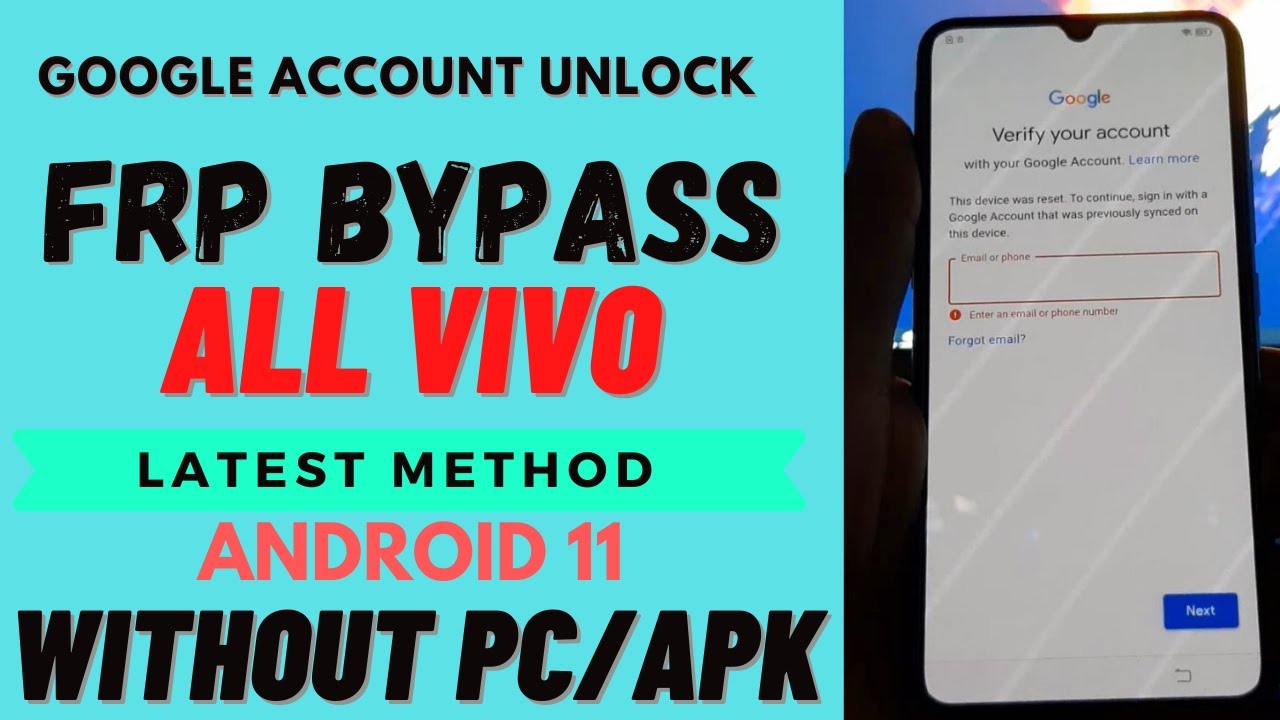 Vivo Y12 1904 FRP Google Account verification Bypass Unlock Without PC Latest Android 11