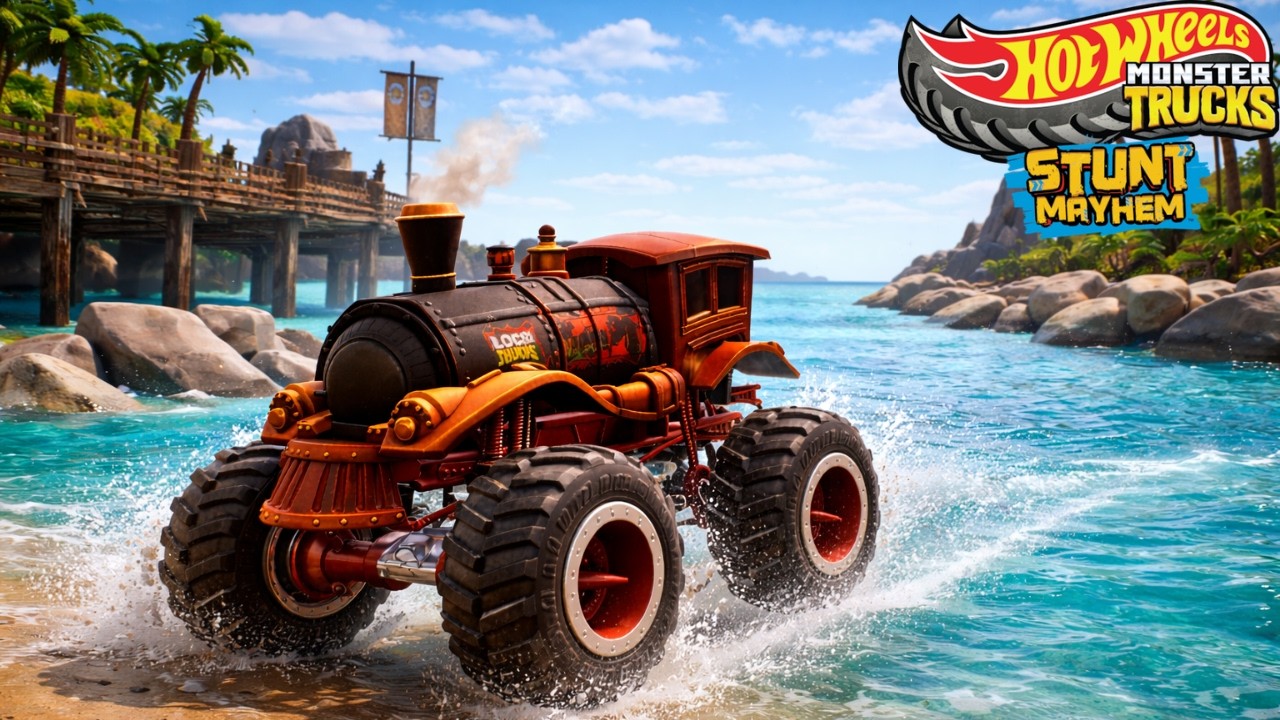Hot Wheels Monster Truck Stunt Mayhem: Destruction From Loco Punk Monster Truck