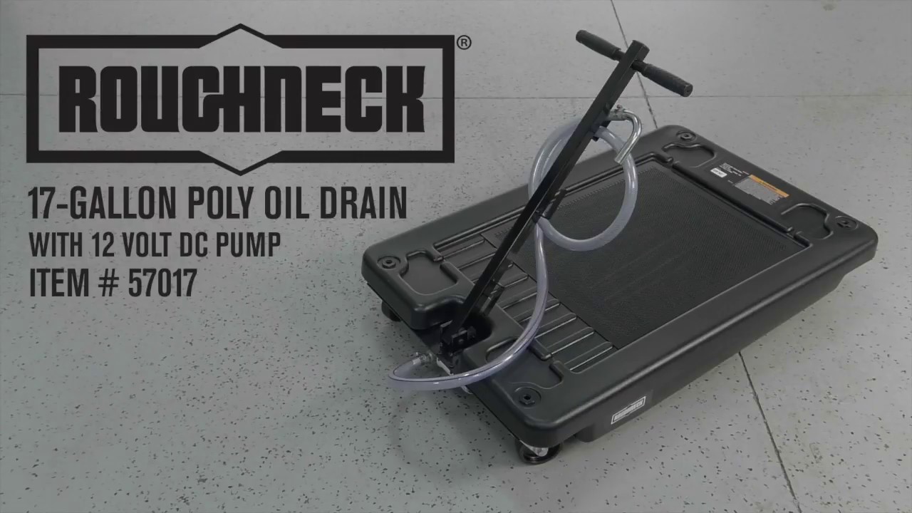 Roughneck 17-Gallon Poly Oil Drain  With 12 Volt DC Pump