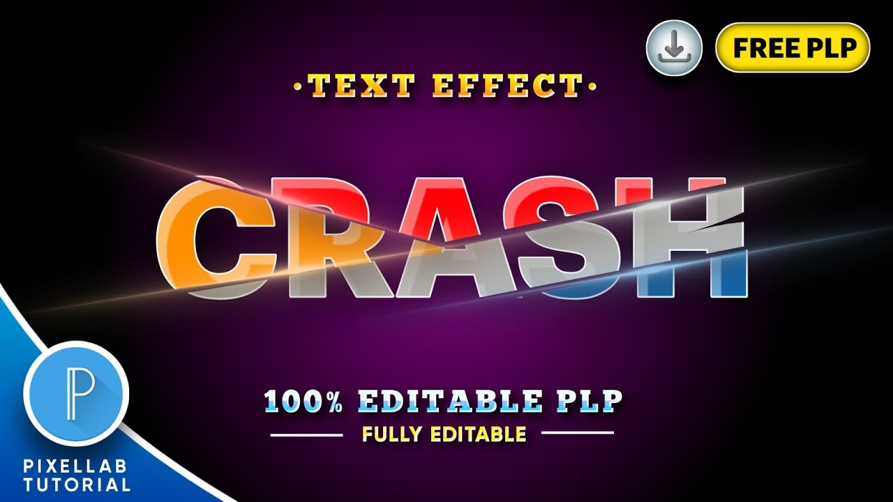 FREE PLP - How To Create Crash Text Effect | Pixellab - Text plp file | Atulzalaedits