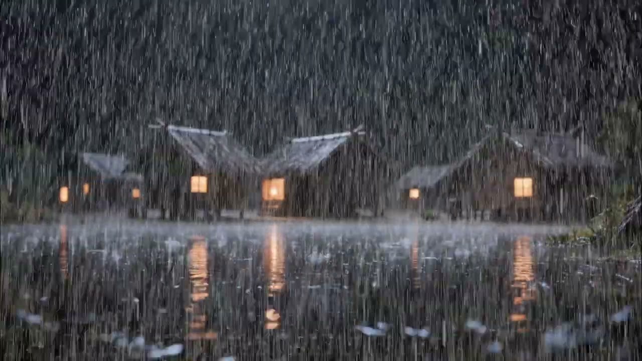 Village Rain Night 🏡 | Countryside Ambience View