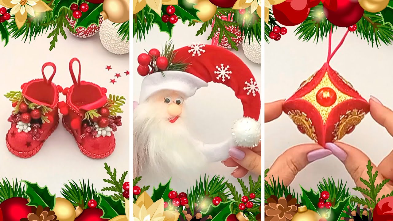 DIY Christmas Craft 🎅 3 Ideas Christmas Tree Decorations Diy 🎁 Christmas Ornaments Craft Ideas
