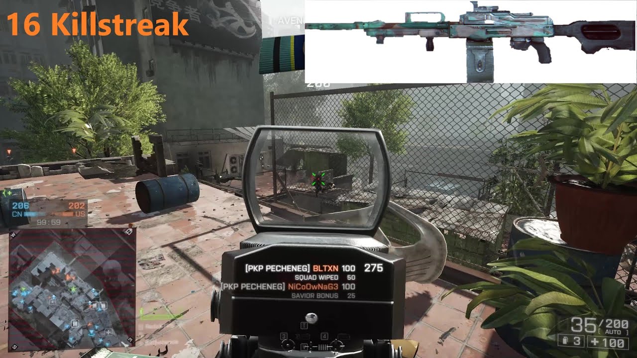 Battlefield 4 | 16 Killstreak | PKP Pecheneg