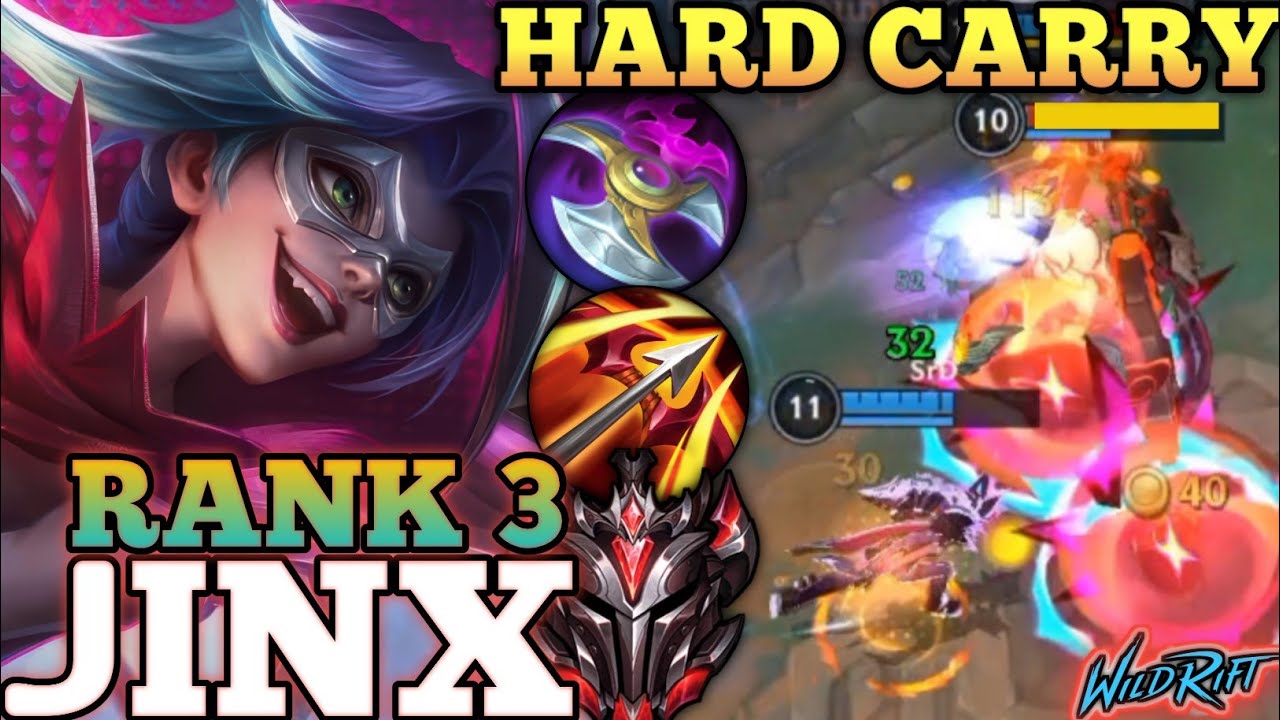 JINX HARD CARRY MVP PLAY! ANNOYING RAIN SHOT ROCKET DMG - TOP 3 GLOBAL JINX BY ŠrÐ - WILD RIFT