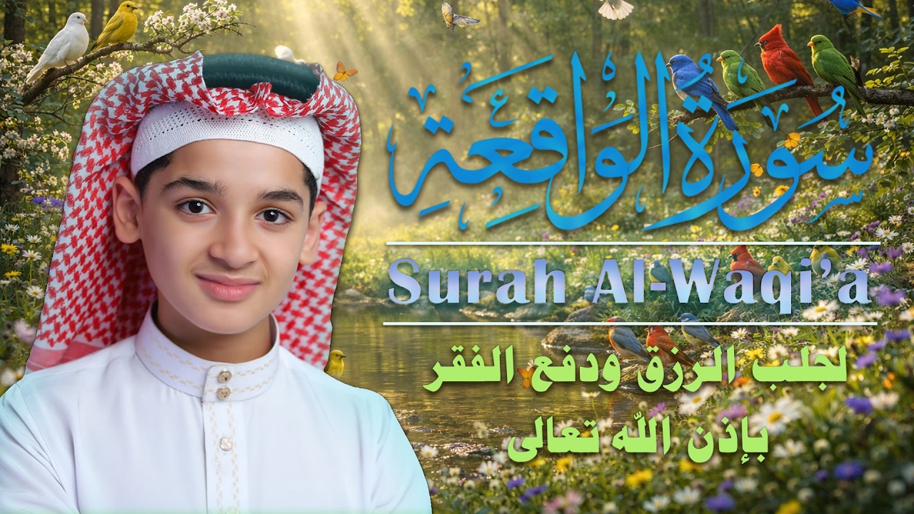 سورة الواقعة|| لجلب الرزق ودفع الفقر || الطفل القارئ عبدالله شعبان ||  Surat Alwaqi'a