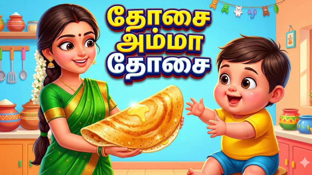 தோசை அம்மா தோசை 🥞 | Tamil Kids Rhymes | Baby Songs Tamil | Cartoon Rhymes