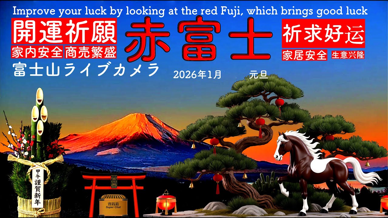 【富士山ライブカメラ】Mt. Fuji live camera, World heritage of JAPAN　赤富士パワーを毎日お届け。 