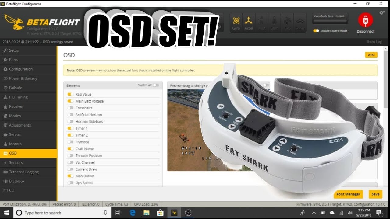 Betaflight OSD set up