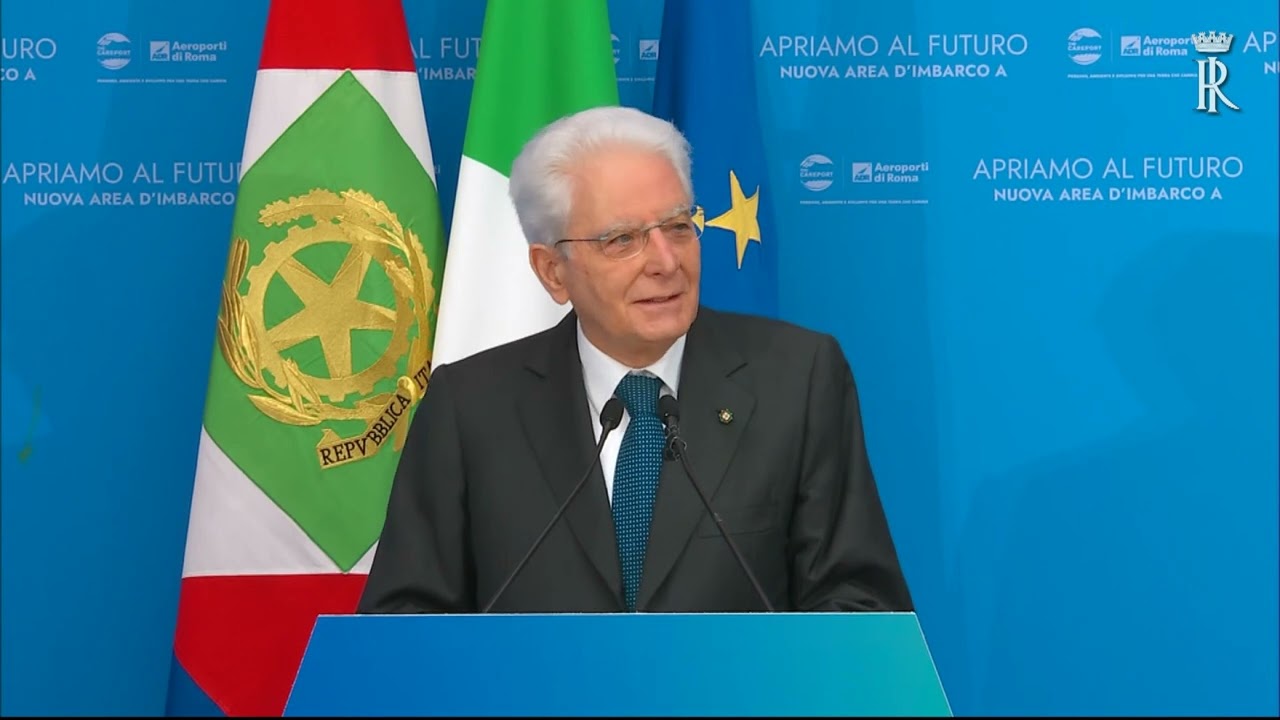 Mattarella all’inaugurazione della nuova area d’imbarco A dell’Aeroporto di Fiumicino