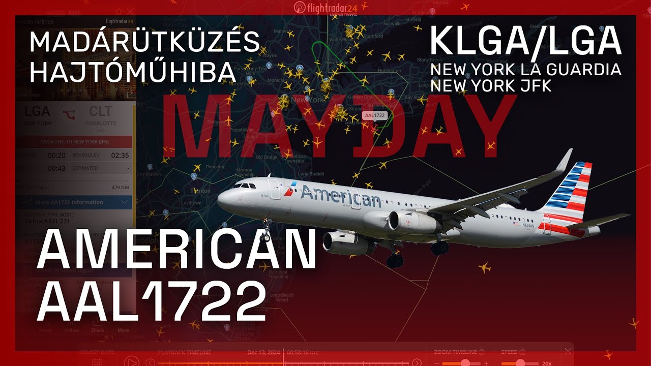MAYDAY, vészhelyzetet jelentett az American gépe - hajtóműprobléma madárütközés miatt