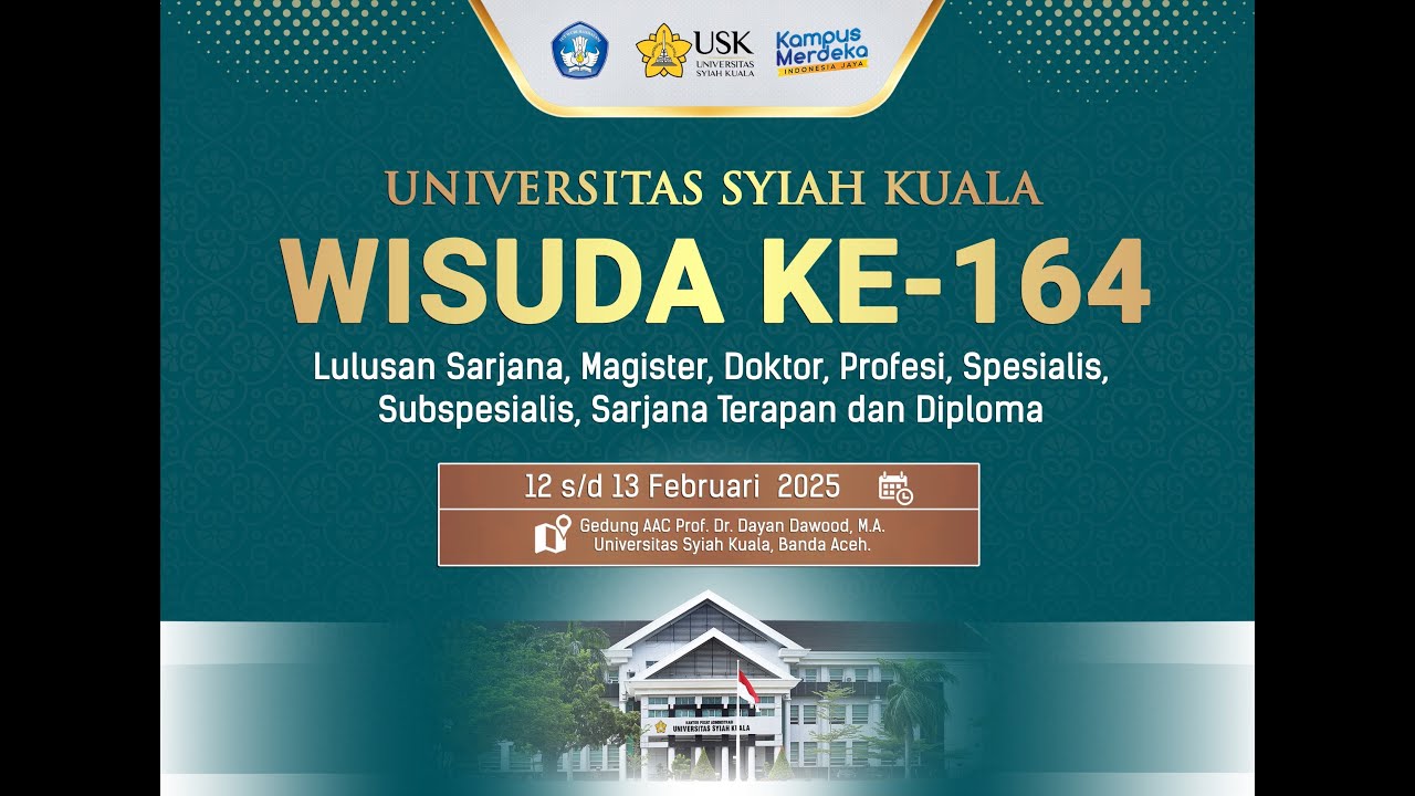 Wisuda Ke-164 Universitas Syiah Kuala Tanggal 13 Feb 2025