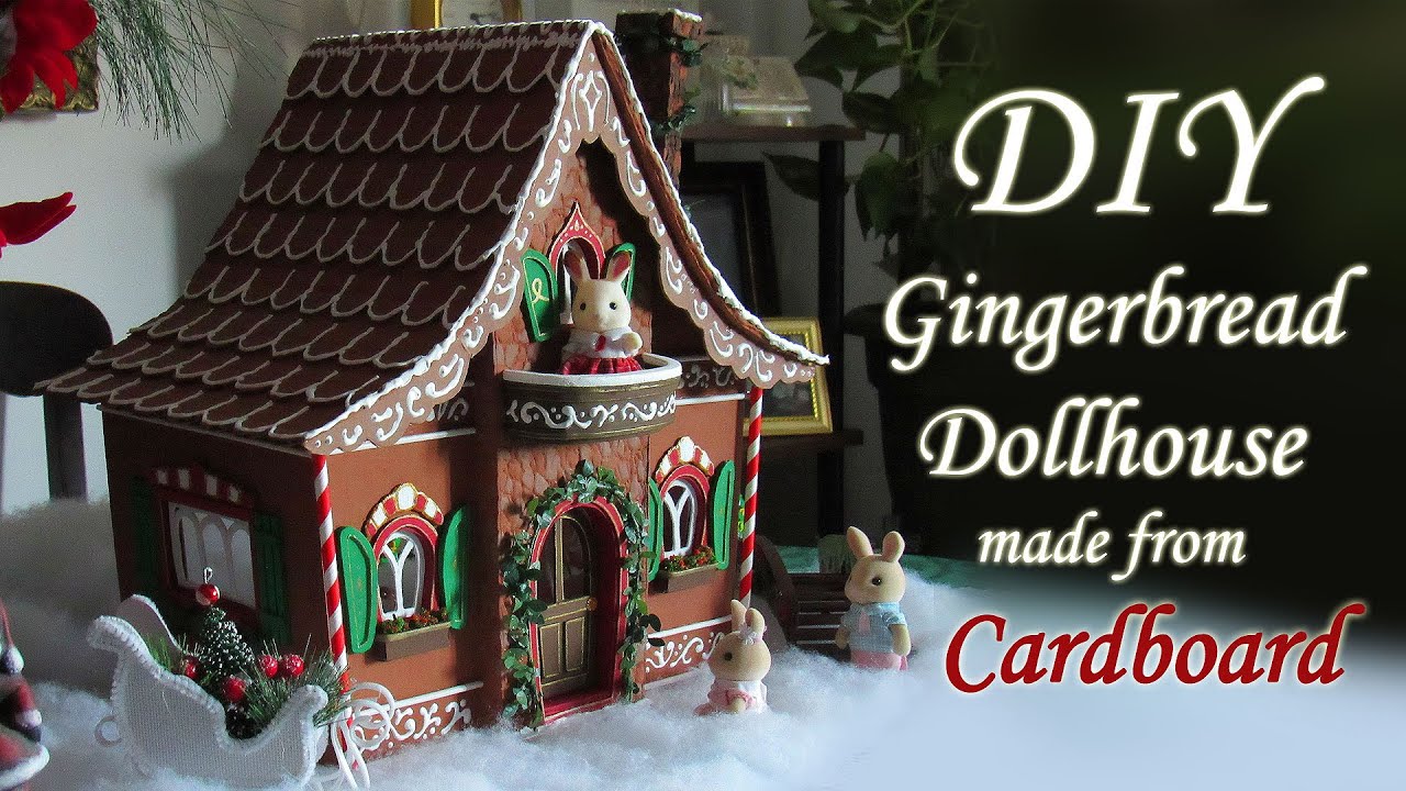 DIY Winter Christmas Dollhouse | Cardboard Gingerbread House | Handmade Craft | Sylvanian Families