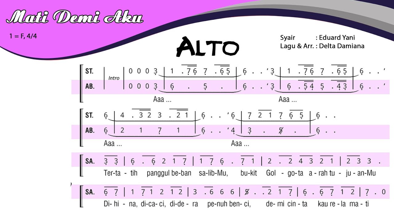 Mati Demi Aku | ALTO | Not Angka