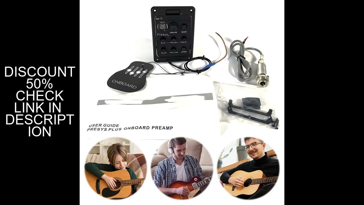 201 Classic Acoustic Guitar EQ Tuner Piezo Pickup Acoustic Guitar Preamp EQ Tuner Onboard Preamps fo