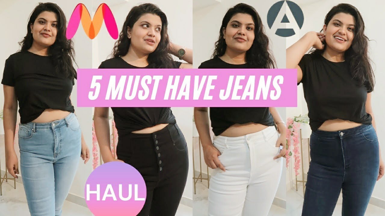 myntra jeans haul |Flipkart jeans haul,High Waisted Jeans Haul,Ajio high rise jeans,crop tops