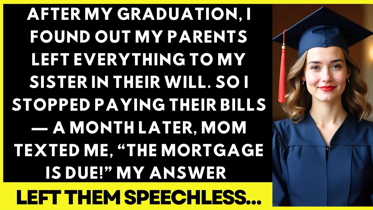 After My Graduation, I Found Out My Parents Left Everything To My Sister In Their Will. So I Stopped