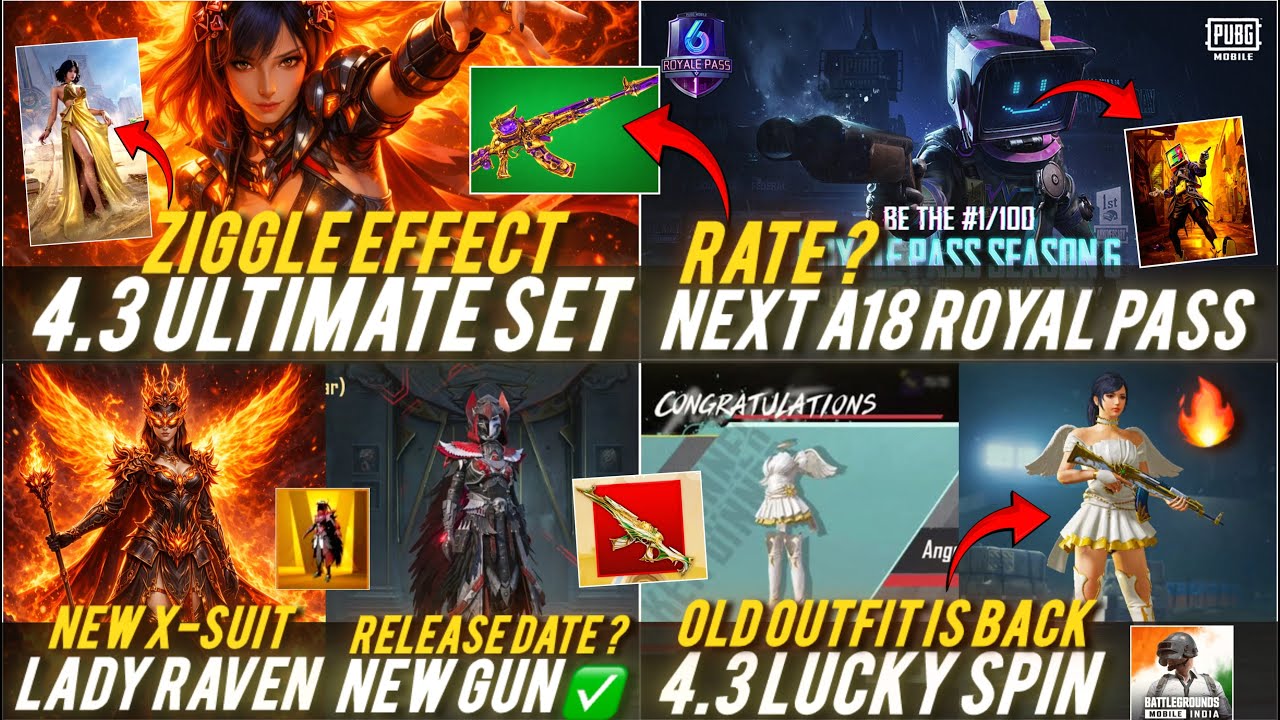 🔴4.3 NEW AKM IS INSANE 🔥😱ZIGGLE ULTIMATE COMING🔥X-SUIT GUN CONFIRMED✅ NEXT A18 RP 🔥LUCKY SPIN LEAKS