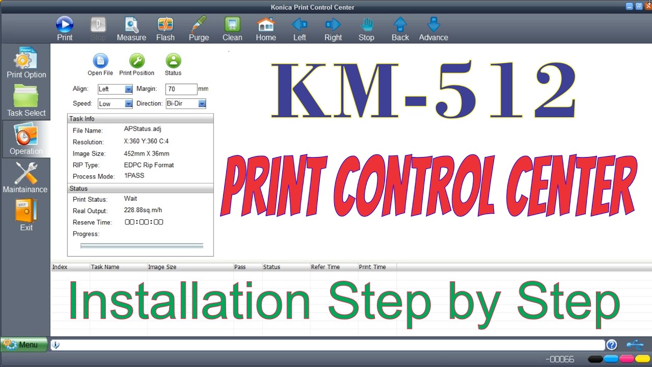 KM-512 Print control Center, UMC Board printer software Installation Step by Step. Penaflex Software