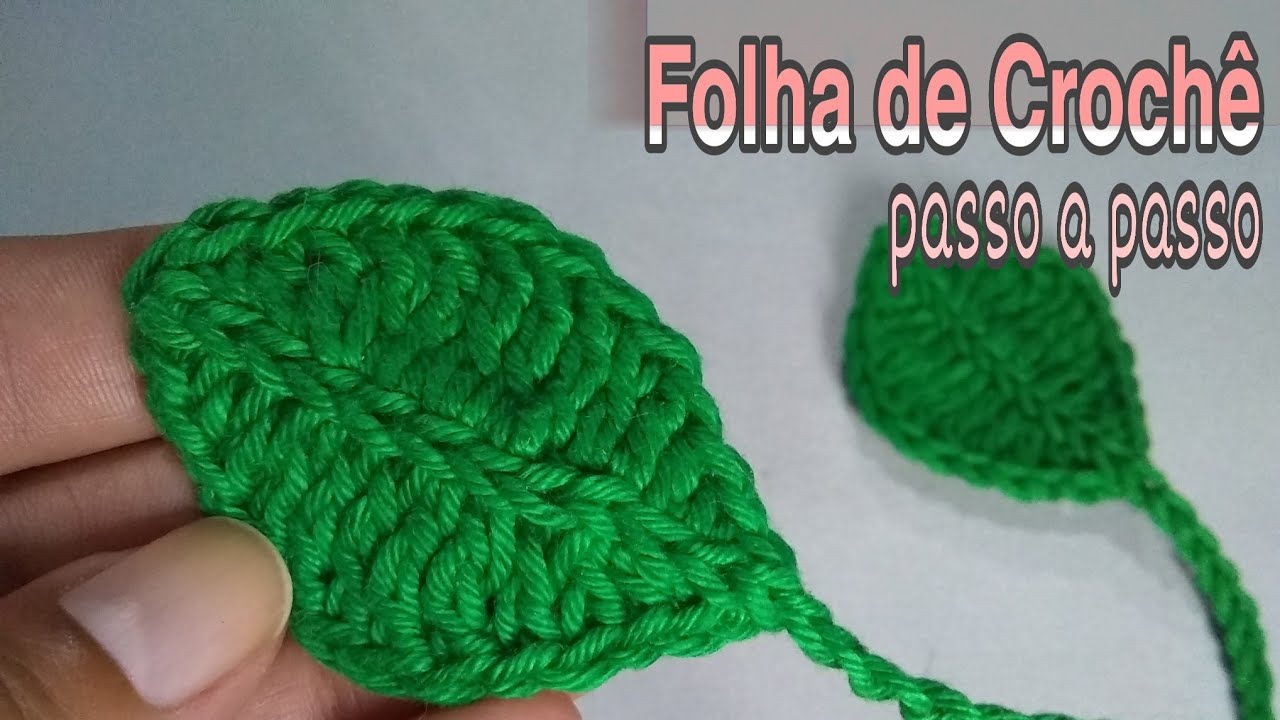 FOLHA EM  CROCHÊ PASSO A PASSO
