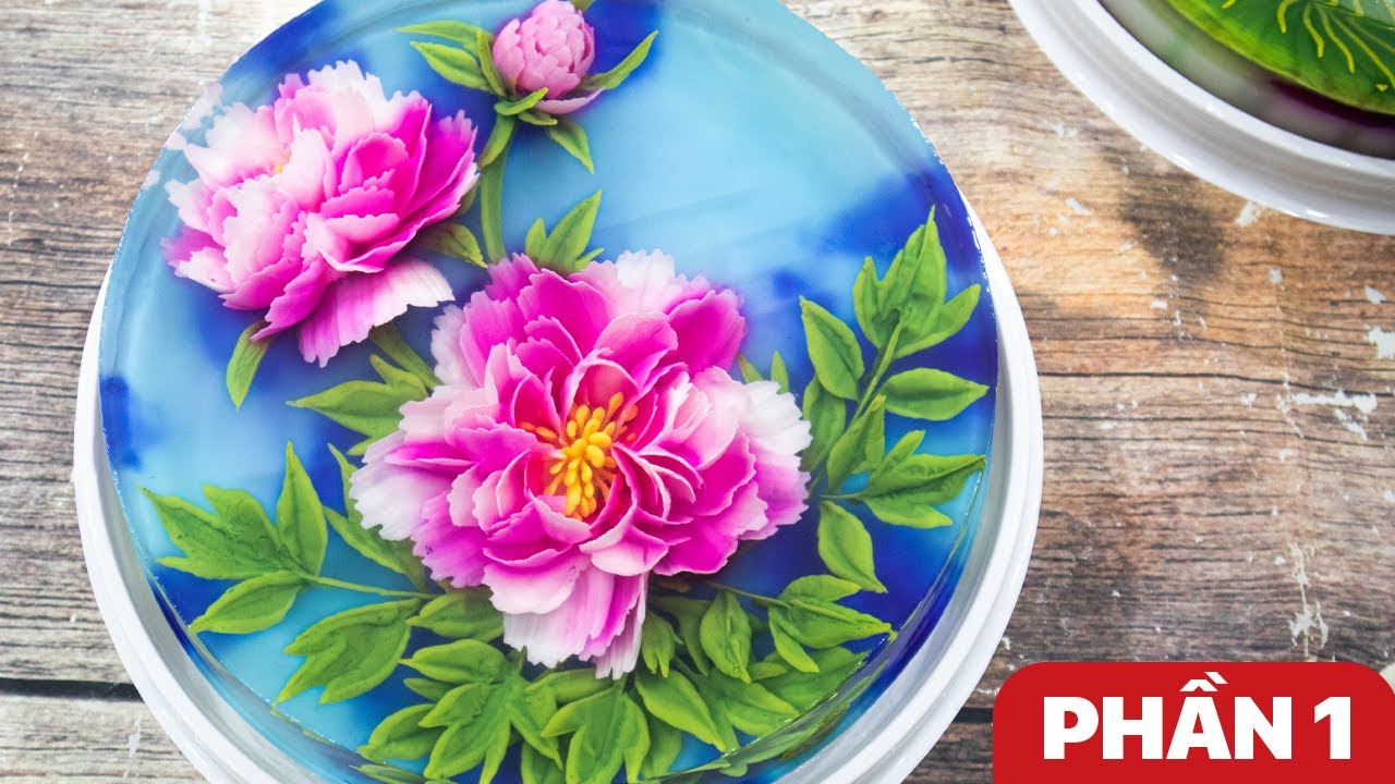 Hướng Dẫn Tạo Hình Hoa Mẫu Đơn Thạch 3D Hoa Trang ❤ 3D Jelly Cake
