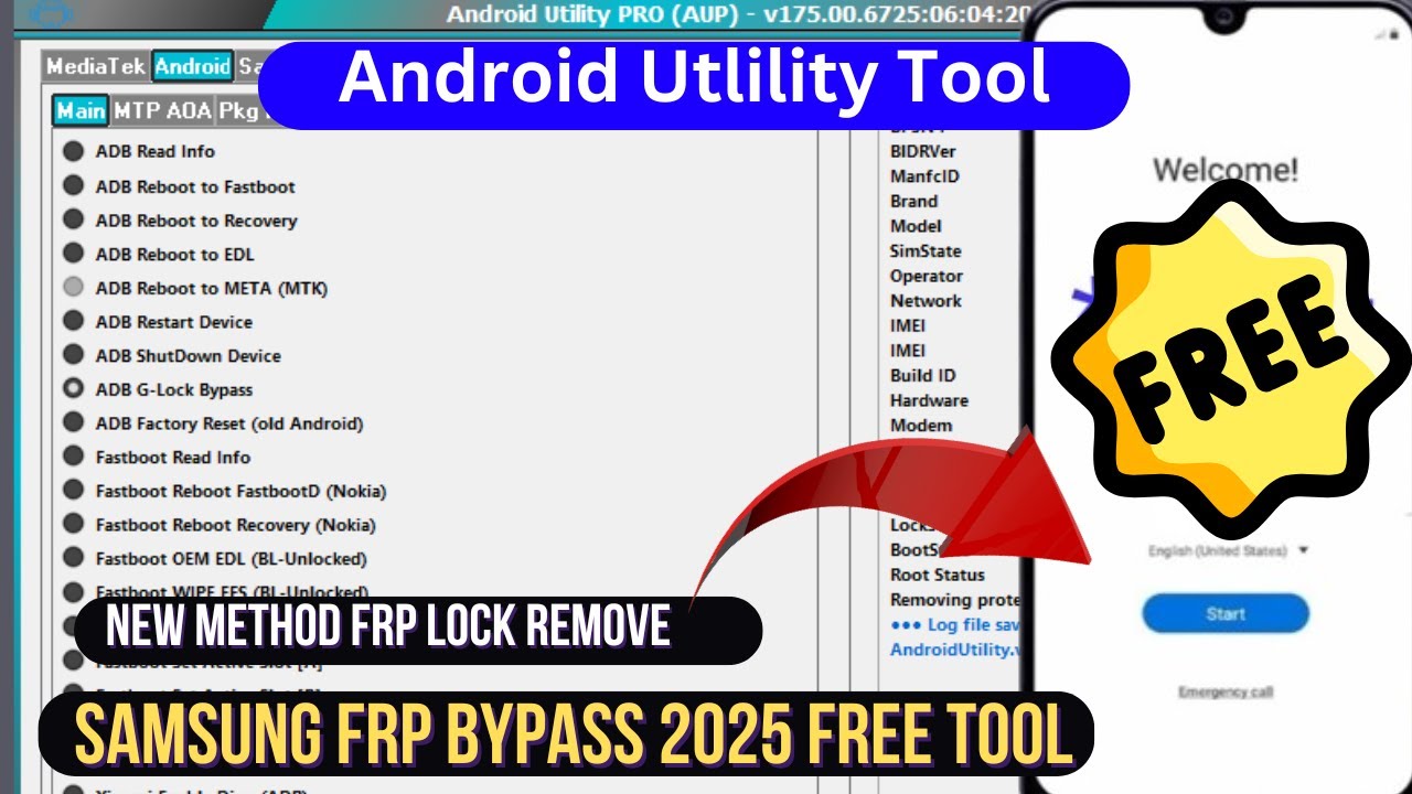 Android Utility Tool 2025 All Problem Fix / Samsung FRP Lock Remove New Method Add