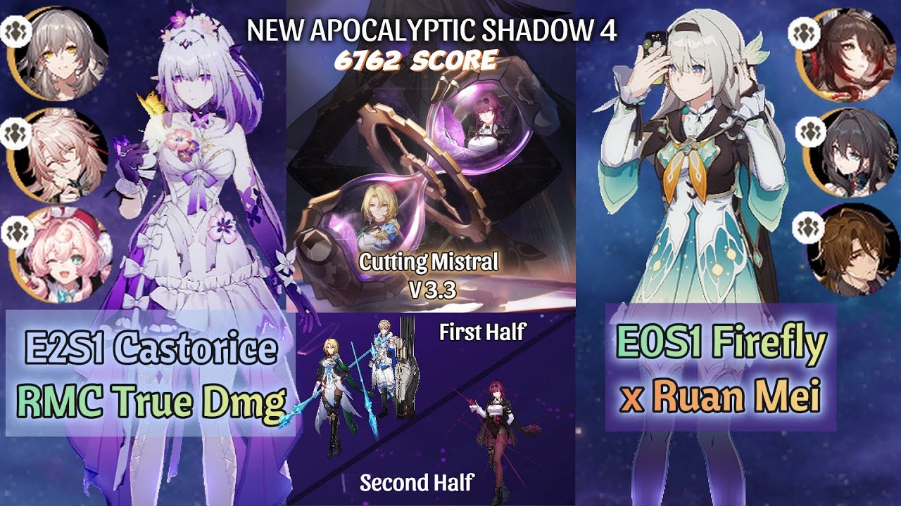 NEW Apocalyptic Shadow Diff 4 (3★) CLEARED! | E2S1 Castorice & E0S1 Firefly | Honkai: Star Rail 3.3