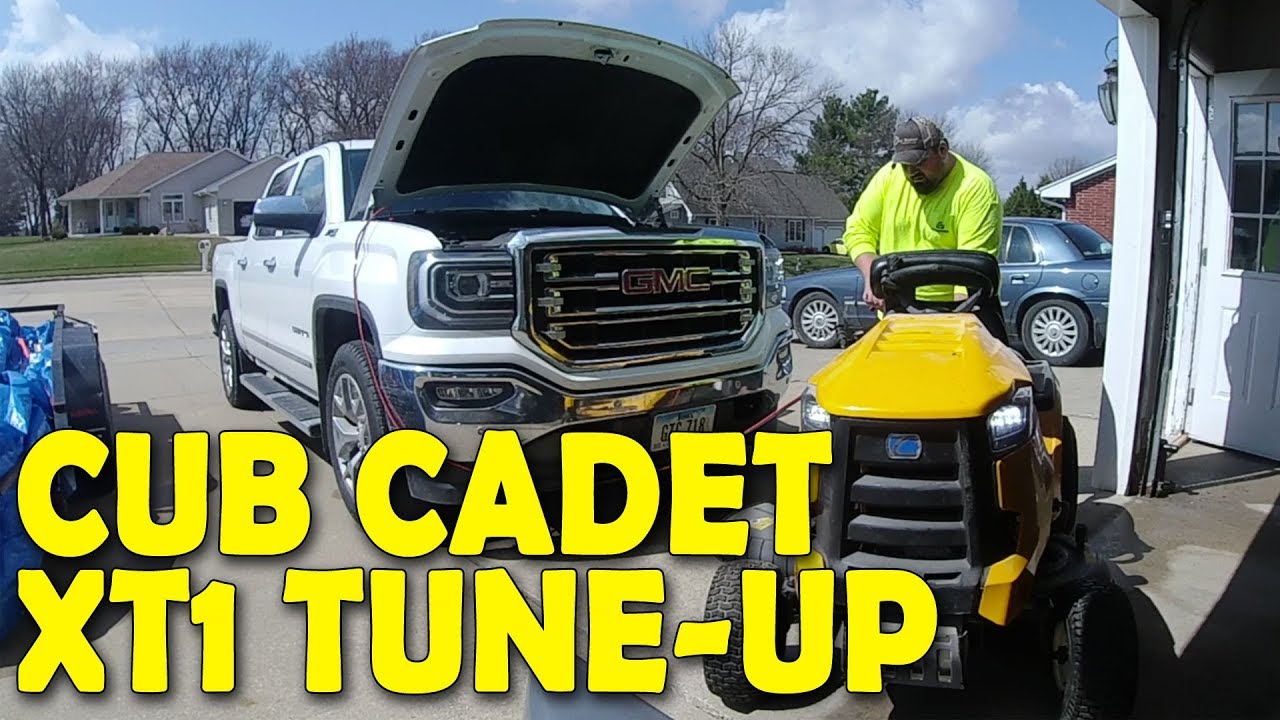 CUB CADET XT1 OIL CHANGE , AIR FILTER, SPARK PLUG (EASY TUNE-UP)
