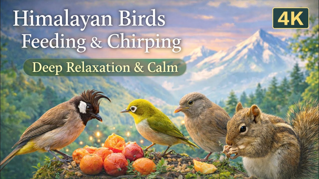 Peaceful Himalayan Birds Feeding & Chirping | Relaxing Nature Sounds | The Nature Breathe
