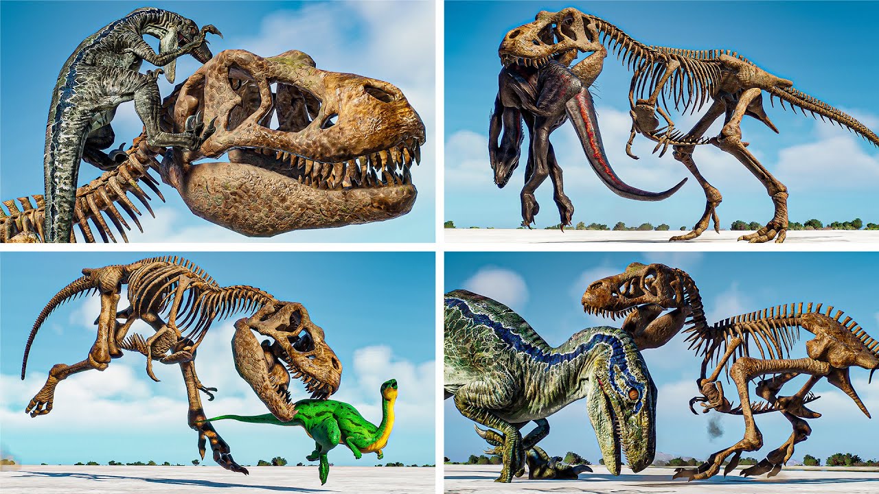 T-Rex Skeleton BEST Animations | Halloween Special | JWE 2 Mods