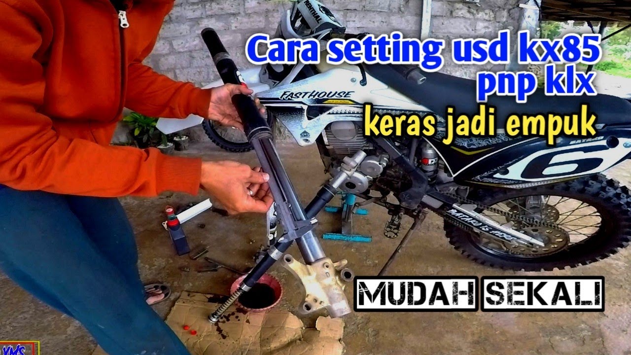 cara setting usd kx 85 pnp klx keras jadi empuk, cara setting usd klx , cara setting shock depan klx
